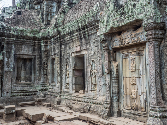 Incomplete Decorations on false door at Ta Prohm 