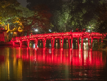 HUc Bridge, Hoan Kiem Lake, Hanoi.