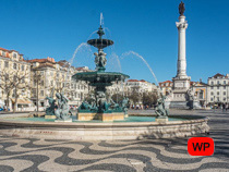 Rossio Square in Lisbon< Portugal.